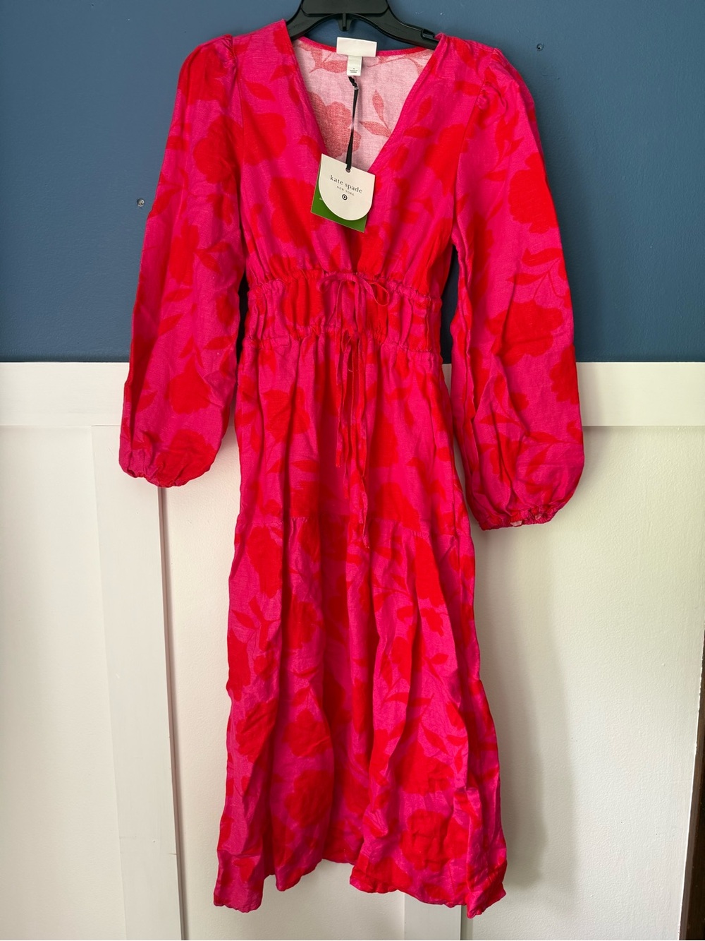 Kate Spade x Target Bright Pink and Fuchsia Floral Midi Dress